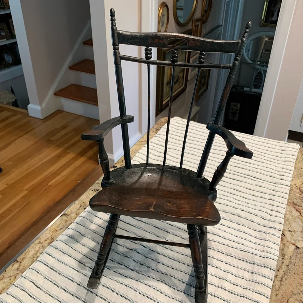 Vintage Wood Doll Rocking Chair